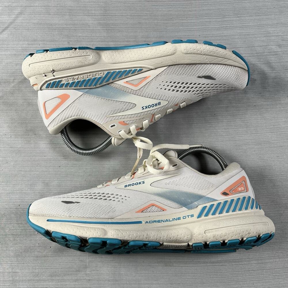 Brooks Adrenaline GTS 23 Womens Size 8 White Running Gym Sneakers 1203811B152